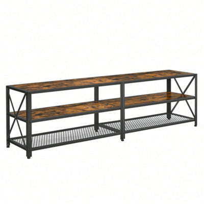 TV Stand, TV Table for TV up to 75 Inches, with Shelves, Steel Frame ...