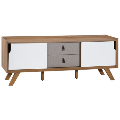 TV Stand White Light Wood Brown ACTON