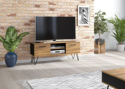 TV Unit 120cm Loft Retro Vintage Contemporary Oak TV Stand DIY