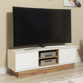 TV Unit 120cm Sideboard Cabinet Cupboard TV Stand Living Room Oak & White