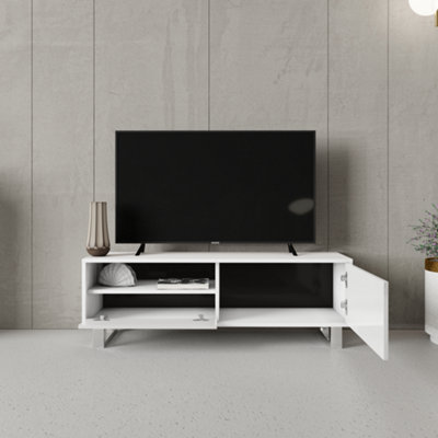 White tv unit 120cm outlet wide