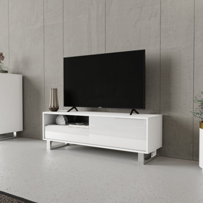 120cm white clearance tv unit