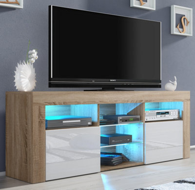 TV Unit 145cm Sideboard Cabinet Cupboard TV Stand Living Room High Gloss Doors