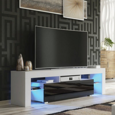 Black tv on sale unit 160cm