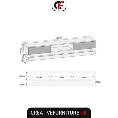 Dark grey floating store tv unit