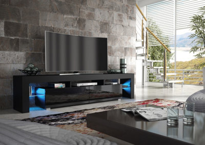 Black gloss deals tv unit 200cm