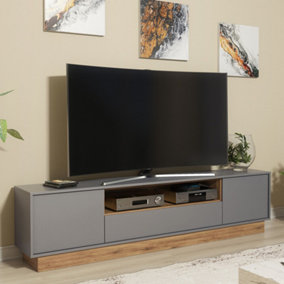 TV Unit 200cm Sideboard Cabinet Cupboard TV Stand Living Room Oak & Grey