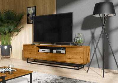 TV Unit 200cm Sideboard Cabinet Cupboard TV Stand Living Room Oak