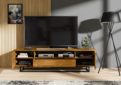 TV Unit 200cm Sideboard Cabinet Cupboard TV Stand Living Room Oak
