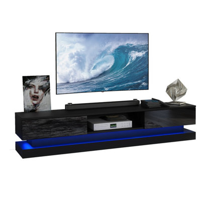tv-unit-bloom-180cm-black-with-gloss-doors-and-led-lights
