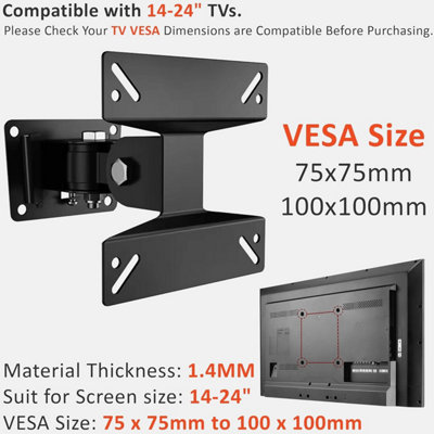 FULL MOTION TV Wall Mount Bracket Swivel Tilt 14 18 26 32 40 42 Inch