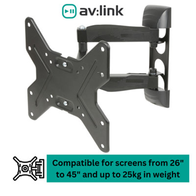 TV Wall Mount Bracket Full Motion Double Arm Monitor for 26-45" Screens