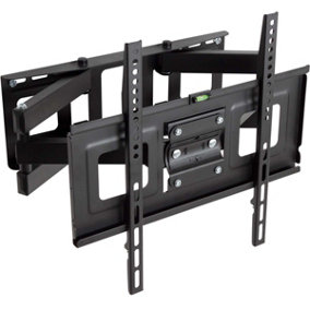 TV wall mount for 32-55 inch (81-140cm) can be tilted and swivelled dual arm - black