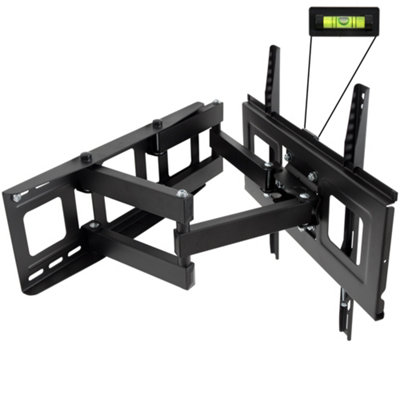 TV wall mount for 32-55 inch (81-140cm) can be tilted and swivelled dual arm - black