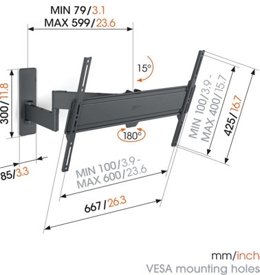 TVM 1645 Full-Motion TV Wall Mount - 6