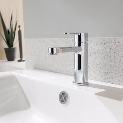 Tweed Bath Filler & Basin Mono Mixer Tap with Click Waste Chrome