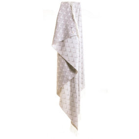 Tweedmill 100% Pure New Merino Wool Coastal Nebo Blanket/Throw Grey 141 x 180cm Made in UK