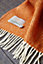 Tweedmill Lifestyle Fishbone 100% New Wool Blanket/Throw Cinnamon Orange 150 x 183cm Made in the UK