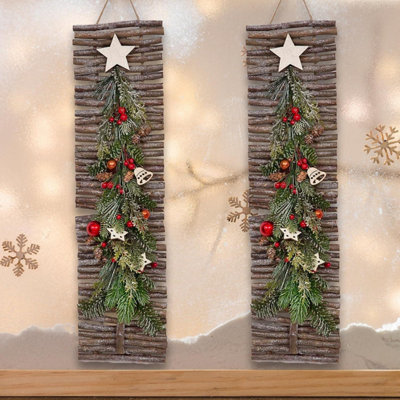 Twig Wall Hanging Christmas Tree Decoration W16xH60cm DIY at B&Q