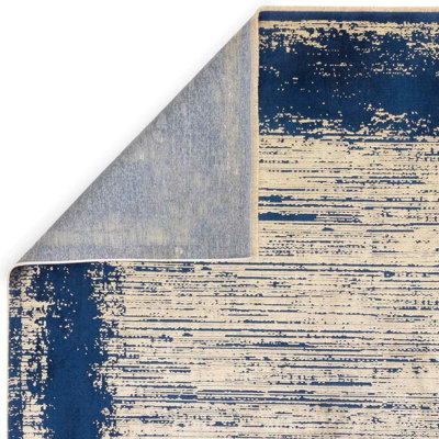 Twilight Gold Abstract Modern Bordered Rug For Living Room and Bedroom-120cm X 170cm