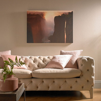 Twilight Peaks Printed Canvas Floral Wall Art | DIY at B&Q