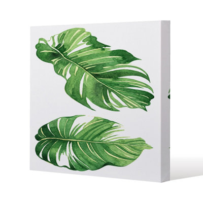 Photo inspiration: Picture Idea: Twin Botanical Leaves Canvas Print 114 X 114 X 4Cm