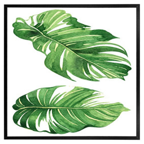 Twin botanical leaves (Picutre Frame) / 30x30" / Grey