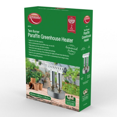 Abaseen 4.5L Paraffin Greenhouse Heater - Single Burner, Frost Protection, Stainless Steel, Made In UK