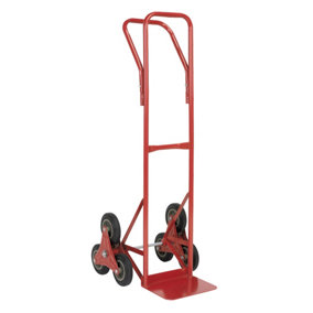 Twin Handle Stair Climber Sack Truck - 150kg Capacity, Tri-Wheel Design