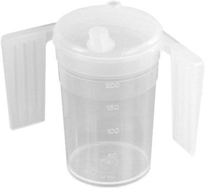 Twin Handled Feeder Cup with Spout - Drinking Aid for the Elderly & Weak Grip