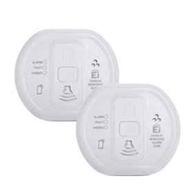Twin Pack Aico Ei208 Carbon Monoxide Alarm with 10 Year Sealed Battery