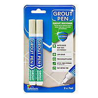 Twin Pack Grout Pen - Designed for restoring tile grout in bathrooms & kitchens (Ivory)