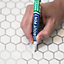 Twin Pack Grout Pen - Designed for restoring tile grout in bathrooms & kitchens (White)