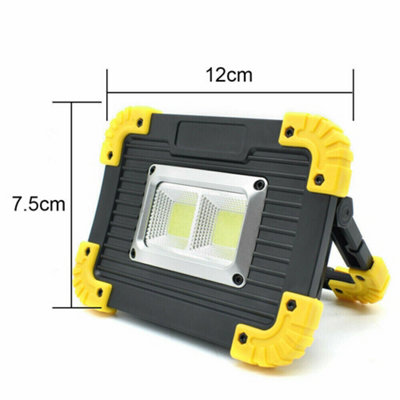 Twin Pack Portable COB LED Work Light & Floodlight - USB Rechargeable ...