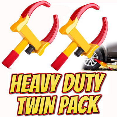 Twin Pack Tyre Wheel Clamp Lock Car Van Trailer Bike Caravan Security