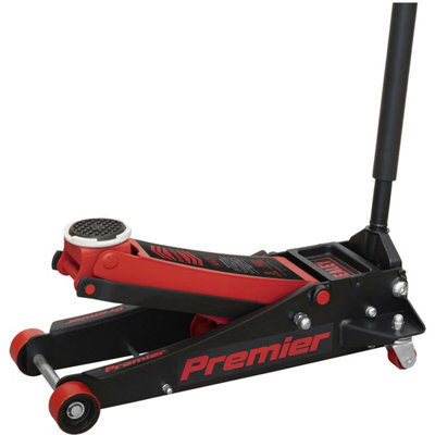 Twin Piston Hydraulic Trolley Jack - 3000kg Capacity - 533mm Max Height - Red