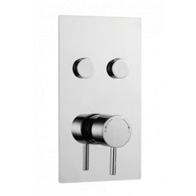 Twin Round Push Button Concealed Thermostatic Shower Mixer Valve (Lake)