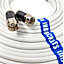 Twin Satellite Shotgun Coax Cable Extension Kit with Pre Fitted Professional Compression F Connectors for Sky Q Freesat 10 Metres