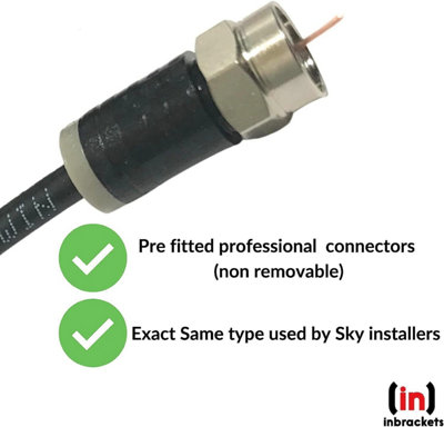 Twin Satellite Shotgun Coax Cable Extension Kit with Pre Fitted Professional Compression F Connectors for Sky Q Freesat 3 Metres