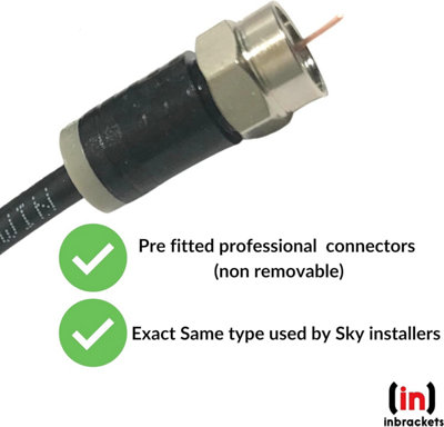 Twin Satellite Shotgun Coax Cable Extension Kit with Pre Fitted Professional Compression F Connectors for Sky Q Freesat 5 Metres