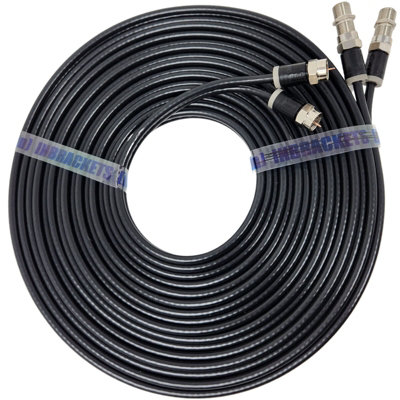 Twin Satellite Shotgun Coax Cable Extension Kit with Pre Fitted Professional Compression F Connectors for Sky Q Freesat 9 Metres