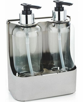 Twin soap bottle holder for 300 ml bottles.