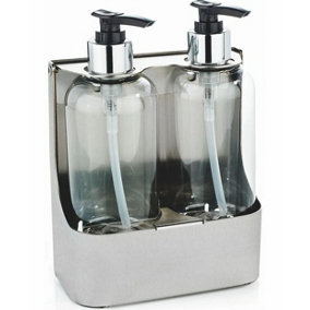 Twin soap bottle holder for 300 ml bottles.