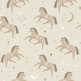 Twinkle and Twinkle Unicorn Wallpaper In Neutrals