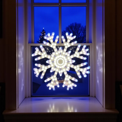 Twinkle Light Up Snowflake Window Silhouette