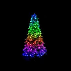 Twinkly Falls Fir Pre-Lit Tree App-controlled LED Smart Artificial Christmas Tree with 660 RGB (16 Million Colours) Green Wire
