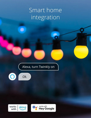 Twinkly Festoon App-Controlled LED Bulb Lights String with 20 RGB (16 Million Colours) 10m Black Cable In/Outdoor Smart Lighting - 7