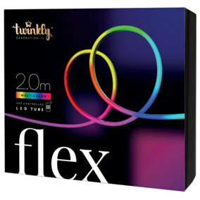 Twinkly Flex App-Controlled Flexible Light Tube with RGB (16 Million Colours) LEDs. 2 Meters. White Wire. Indoor Smart Home Light