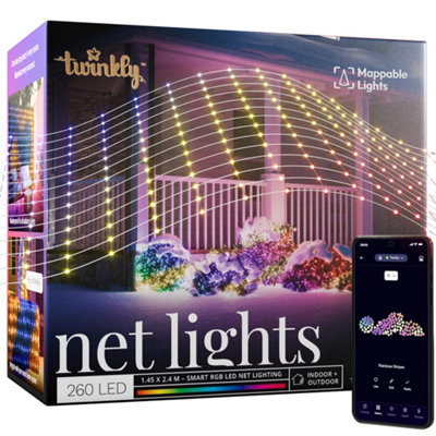 TWINKLY NET 260 LED RGB PEARL CLEAR 2.4M