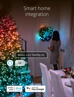 Twinkly Pre-Lit Wreath App-controlled Smart LED Artificial Christmas Wreath with 50 RGB+W (16 Million Colours + Warm White) 60cm - 7